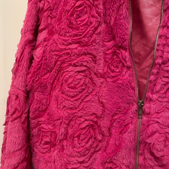 Pink Plush Teddy Jacket Cropped Zip-Up - Picture 2 of 5